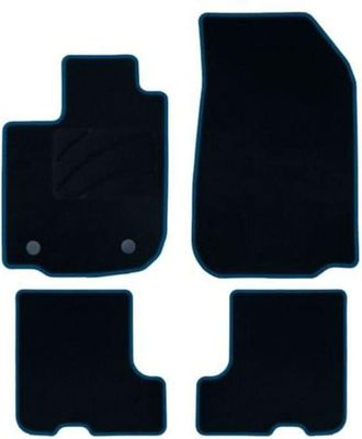 OEM Alfombrillas A Medida - Dacia - Sandero (2012-2016) - 5 Piezas - Terciopelo - Ribete Azul