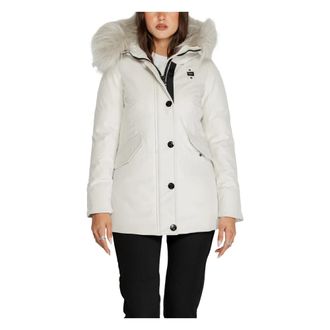 Blauer Jassen, Dames, Wit, L, Polyester, Witte Rits Hoodie Jas voor Vrouwen