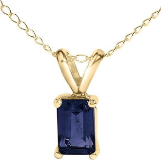 House of Brilliance Haus Of Brilliance Colorful Gemstones 14K 0.40 Ct. Tw. Sapphire Pendant Necklace