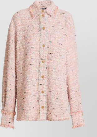 Balmain tweed long-sleeve shirt jacket