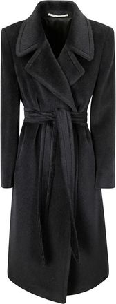 Tagliatore Black Long Wool Coat