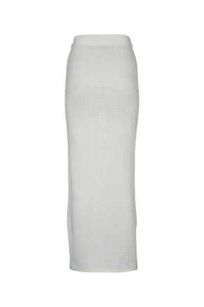 Tommy Hilfiger Womens Organic Cotton Knit Skirt White