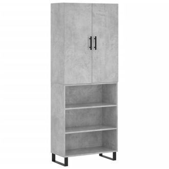 vidaXL Highboard Concrete Grey 69.5x34x180 cm Engineered Wood Vidaxl