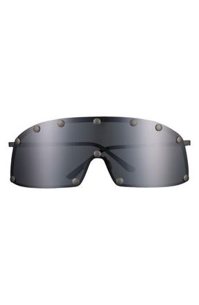 Rick Owens Shield Sunglasses in Silver Temple/silver Lens at Nordstrom