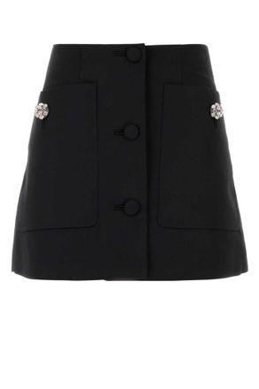 Prada Black wool mini skirt