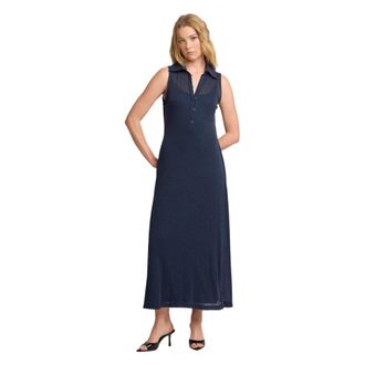 Kocca Knitted Dresses, female, Blue, Size: XL Chic Contoured Full Length Dress