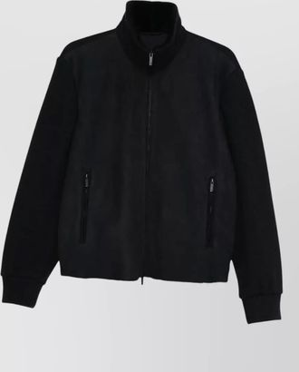 Giorgio Armani high neck shearling blouson side pockets