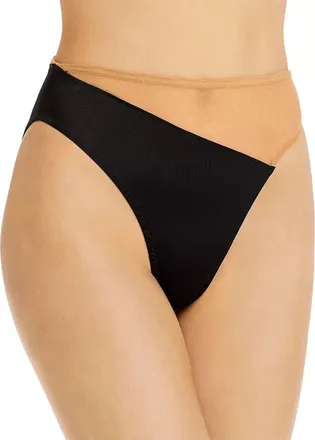 Norma Kamali Snake Mesh Swim Bottom In Black/nude