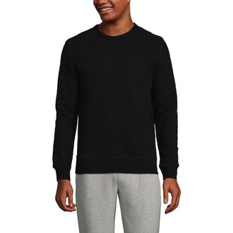 Lands End Long Sleeve Serious Sweats Crewneck Sweatshirt in Black at Nordstrom, Size Large