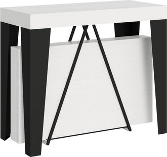 ITYhome Consola extensible 90x40/300 cm effecto madera, fresno blanco