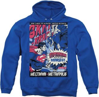 Gildan Superman Meltdown Adult Pull Over Hoodie / Hooded Sweatshirt