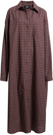 Dressed in Lala Lala Long Sleeve Button-Up Shirt in Maroon Plaid at Nordstrom, Size Small
