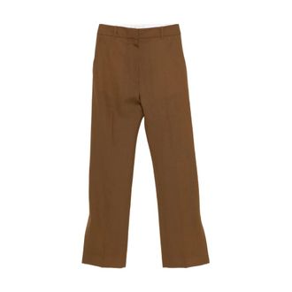 STUDIO NICHOLSON Wide Trousers, female, Brown, Size: 2XS Mitra Tobac Pant