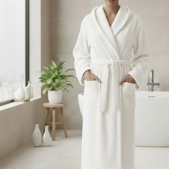 Dmora Albornoz Satotite, 100% Algod&oacute;n Con Capucha, Talla L, Blanco