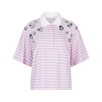 Dante6 Polo met Bloemen - Dames - Tops - Roze - Maat: L