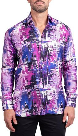 Maceoo Fibonacci Ascension Contemporary Fit Button-Up Shirt in Purple at Nordstrom, Size 4