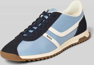 Boss Orange by Hugo Boss BOSS Orange Low Top Sneaker mit Lederoptik-Details Modell ZAYN_LOWP_NYMI in Hellblau, Gr&ouml;&szlig;e 40