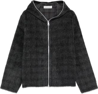 Our Legacy check-pattern zip-fastening hoodie - Grijs