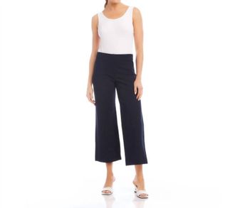 Fifteen Twenty Wide Leg Cropped Pants In Navy