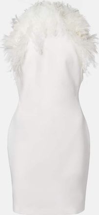 The Attico Feather-trimmed cady minidress