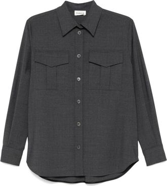 P.A.R.O.S.H. Loose wollen shirt - Dames - Overhemden - Grijs - XS - Wol - Overhemden