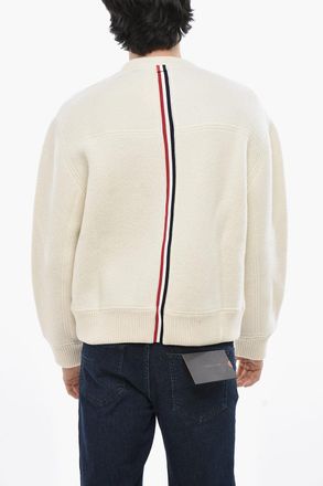 Thom Browne Maglia Girocollo in Lana con Dettaglio Iconico Thom Browne