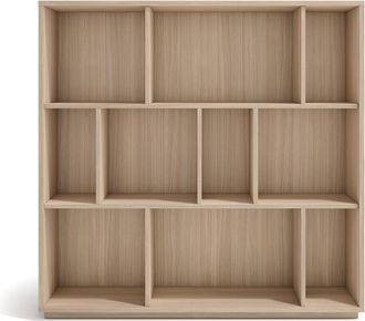 HERDASA Estanter&iacute;a Librer&iacute;a, Colecci&oacute;n Nack, Con 3 Niveles De Altura En Melamina Color Nogal Claro