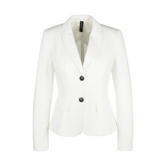 Marc Cain Lichte Blazer in Fijn Jersey - Dames - Jassen - Wit - Maat: 2XL Jersey