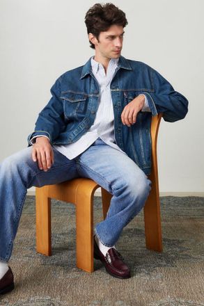 Levi's Camicia Authentic button-down - Uomo - 2XL - Blu / Waylon Stripe True Blue