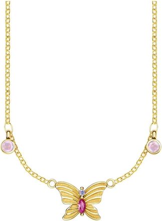 Thomas Sabo Damesketting Collier Vlinder 925 Sterling Zilver Goud Ke 1951-488-7 - Dames - Kettingen - Geel - ONE Size - Accessoires
