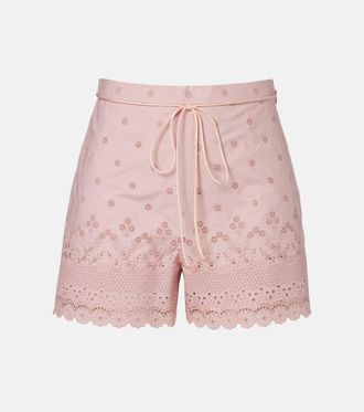Valentino Shorts in cotone con ricamo