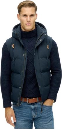 Superdry Everest Puffer Vest - Heren - Bodywarmers - Blauw - S - Jassen