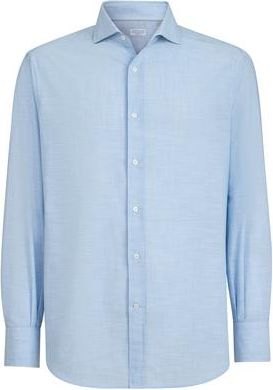Brunello Cucinelli Oxford shirt in Azure at Nordstrom, Size Xxx-Large Eu