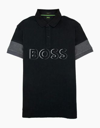 HUGO BOSS Mens Hugo Boss Pavel Embroidered Logo Polo Black 001 - Size: 36