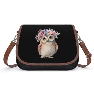 Generic Watercolor Owl Fashion Womens Crossbody Bags Novelty Handbag Shoulder Bag Purse