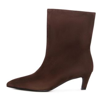 Cesare Gaspari Schoenen, Dames, Bruin, 37 EU, Su&egrave;de, Kitten Heel Enkellaarsjes Dolly