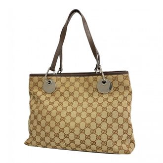 Gucci Brown Canvas Tote Bag (Pre-Owned)
