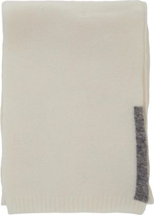 Semicouture White Scarf With Contrasting Detail In Wool Woman