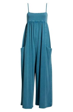 Free People FP Movement Hot Shot Strappy Stretch Cotton Jumpsuit in Ripide at Nordstrom, Size X-Small