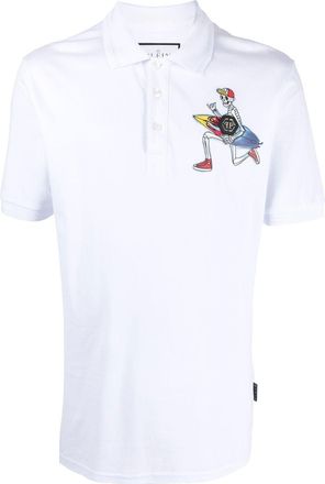 Philipp Plein graphic-print polo shirt - men - Cotton - XXXXL - White