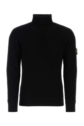 Stone Island Black Wool Sweater