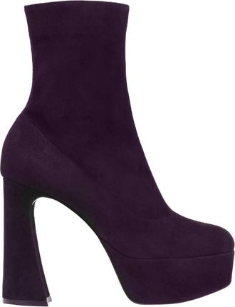 Gianvito Rossi Paarse Velvet Pumps Schoenen Made in Italy - Dames - Laarzen met Hak - Paars - 38 1/2 EU - Leer - Schoenen