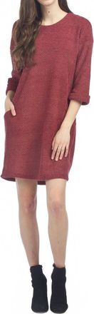Papillon Waffle Design Chenille Dress In Rose