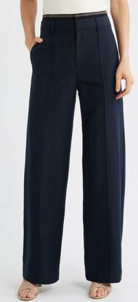 Vince Rib Waistband Wide Leg Pants in Coastal at Nordstrom, Size 2