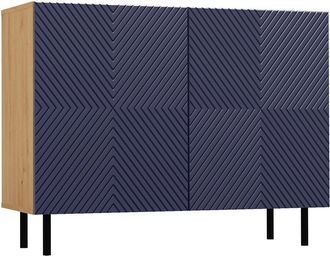 Topeshop Cami - Aparador 2 Puertas Glamour - 100x40x78 Cm - 4 Nichos De Almacenaje - Frentes De Listones