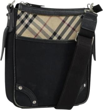 Burberry Pre-owned Cross Body Bags, female, Black, Size: ONE SIZE Pre-owned Canvas Crossbody Bag