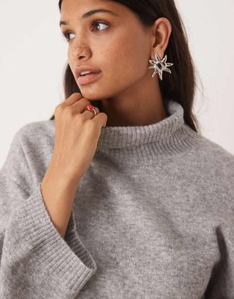 Glamorous Maglione oversize grigio con maniche ampie