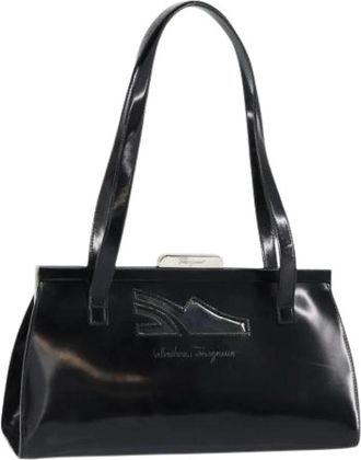 Ferragamo Pre-owned Handtas van gecoat canvas - Dames - Vintage Handtas - Zwart - ONE Size - Vintage