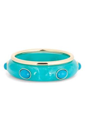 Leith 2-Pack Resin & Metal Bangle Bracelets in Blue- Gold at Nordstrom Rack