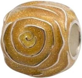 Pandora Yellow Rose In Bloom Charm - Dames - Armbanden - Geel - ONE Size - Leer - Accessoires